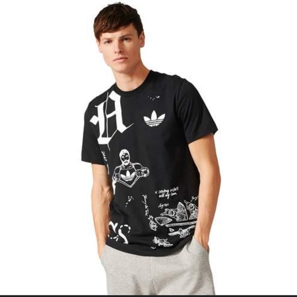 Adidas Men's Originals Off Placement Sketchbook Graphic Tee - Picture 1 of 11